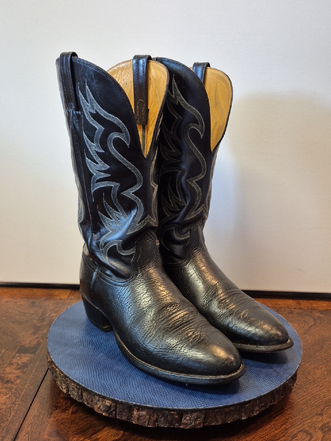 Nocona Mens Black Boots Sz. 11.5d (#2080sh) Bullhide Leather Made In Usa.